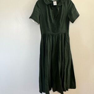 Son de Flor Olive Green Button-Up Dress